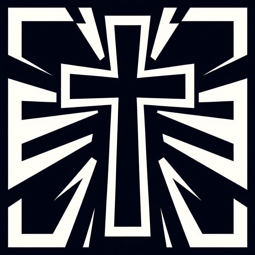 Minimalist Vector Art of an Inverted Cross