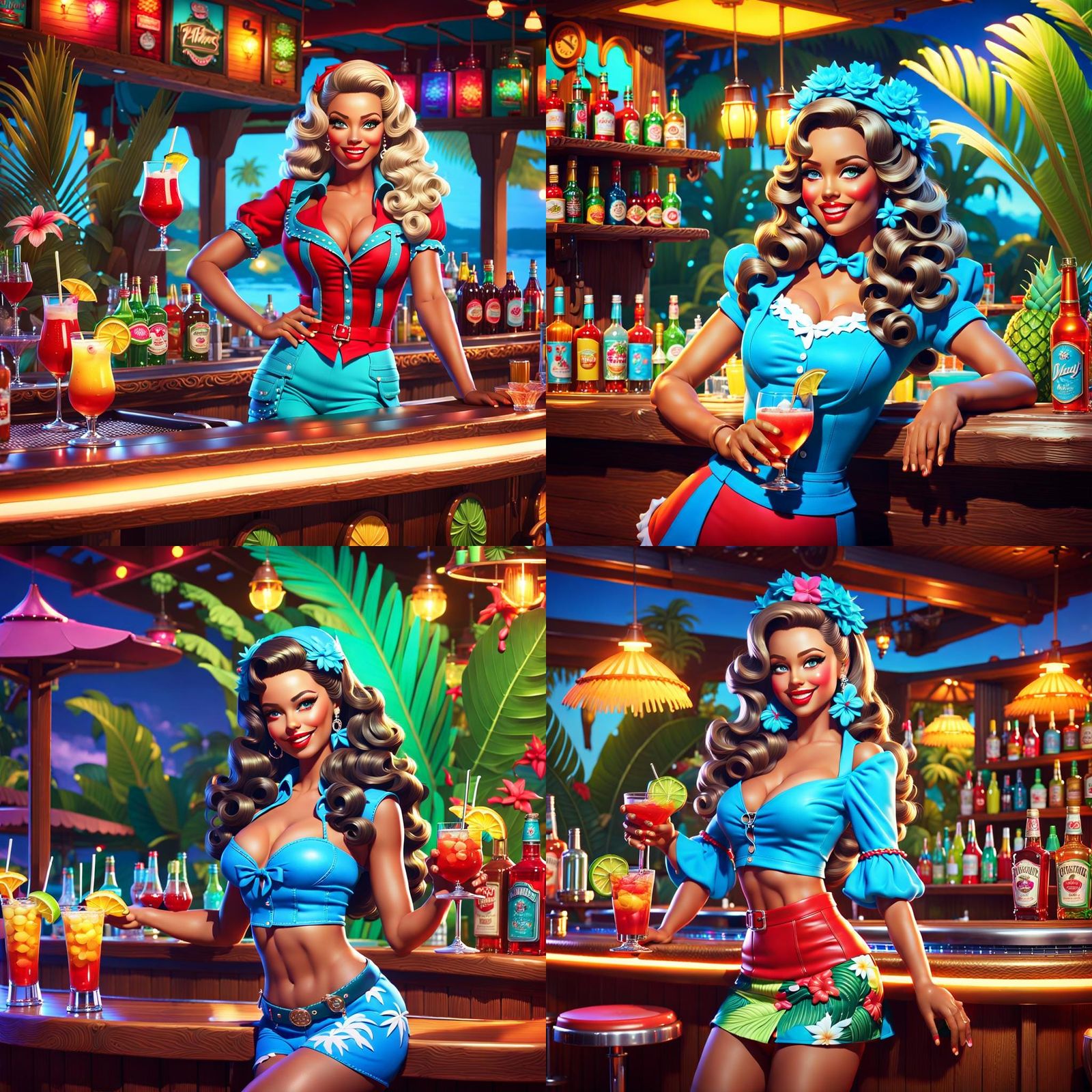 Gorgeous Bartender at a tropical island getaway