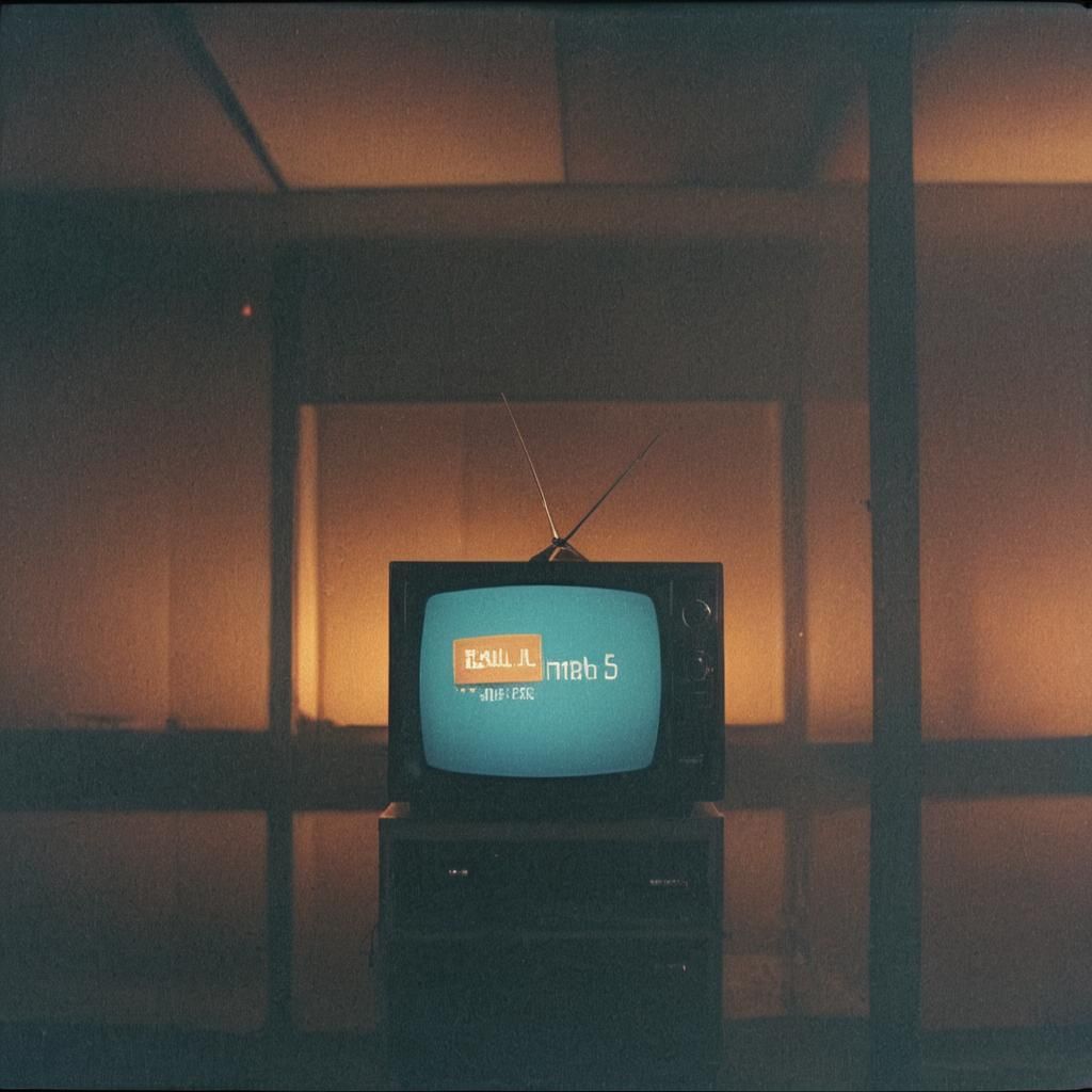 Nostalgic TV Static in Film Noir Style