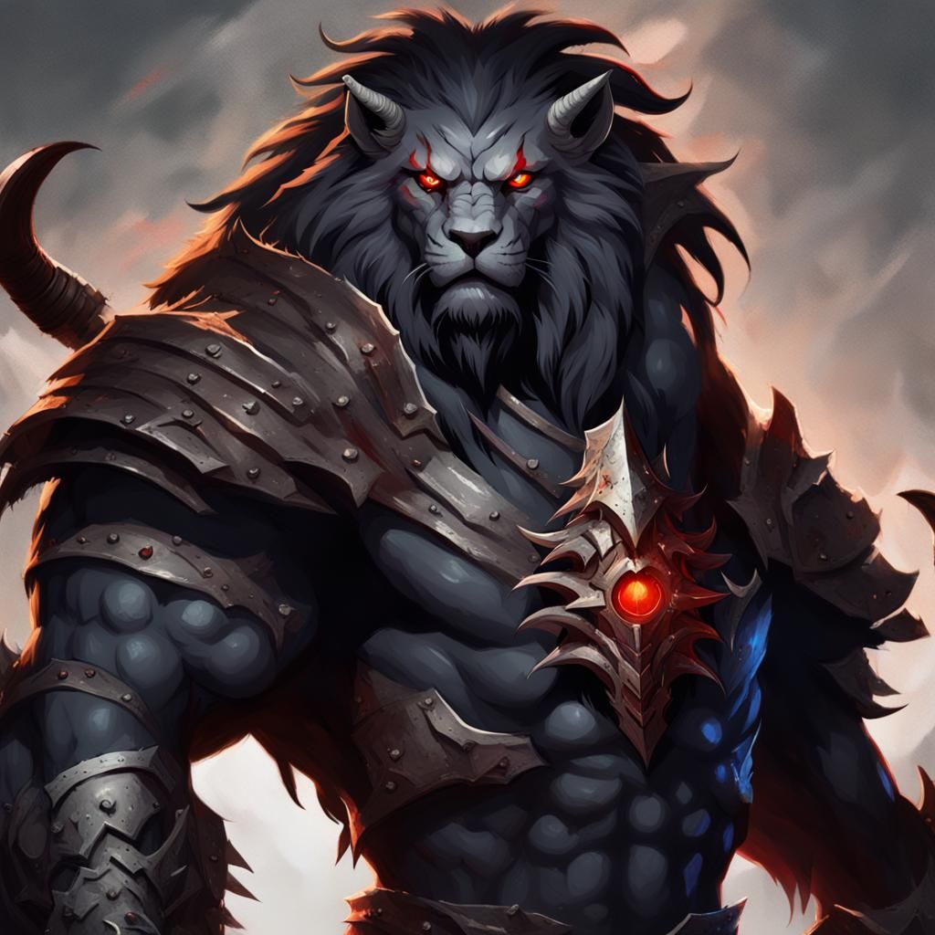 Demonic Werelion Casting Spell on Battlefield