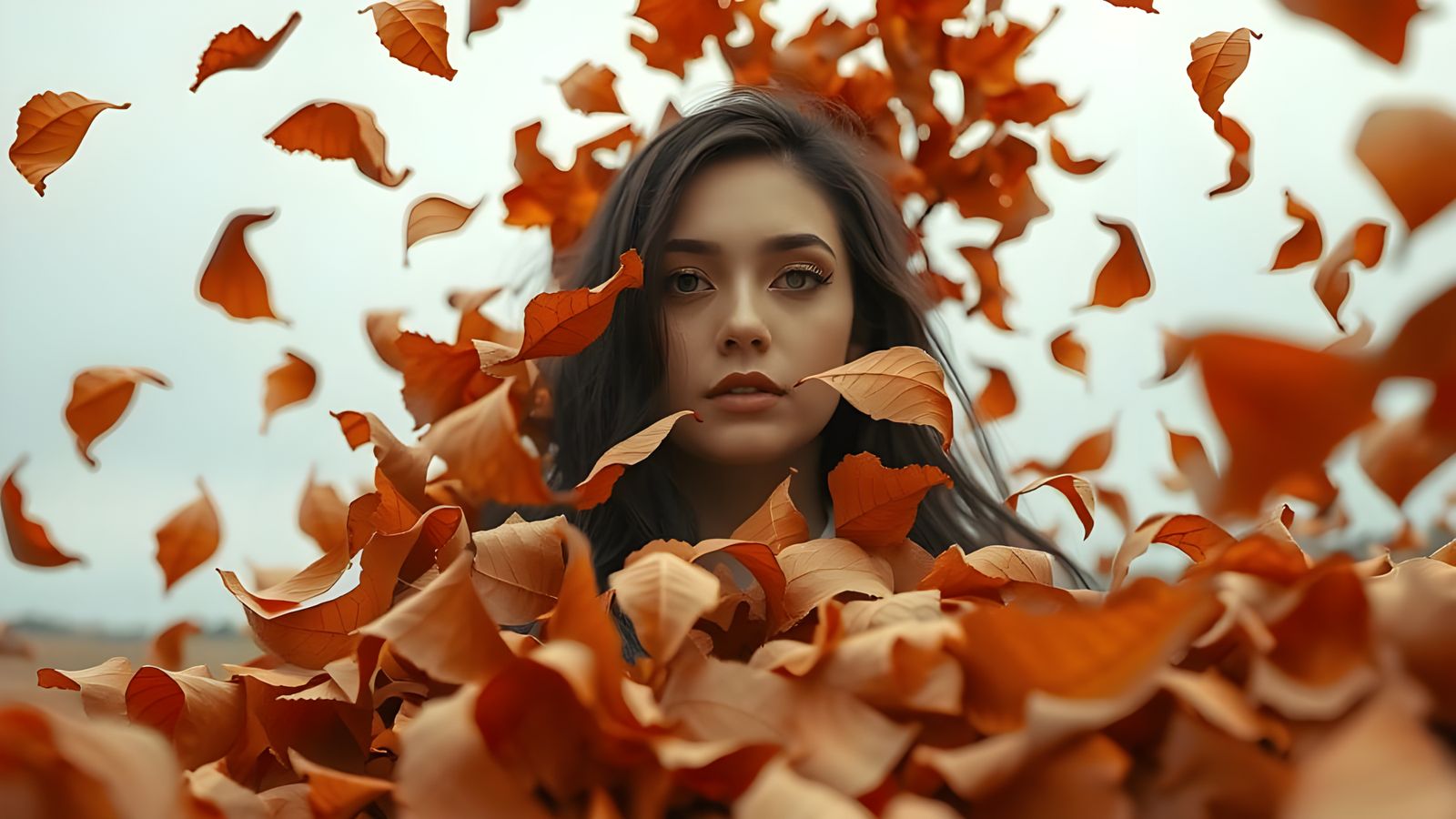 Surreal Autumn Leaves Collage in Oil