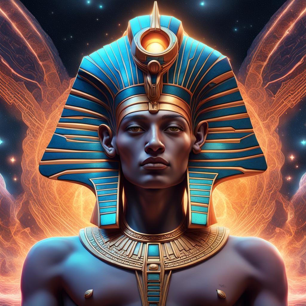 Geb in Outer Space: Holographic Astral Illustration