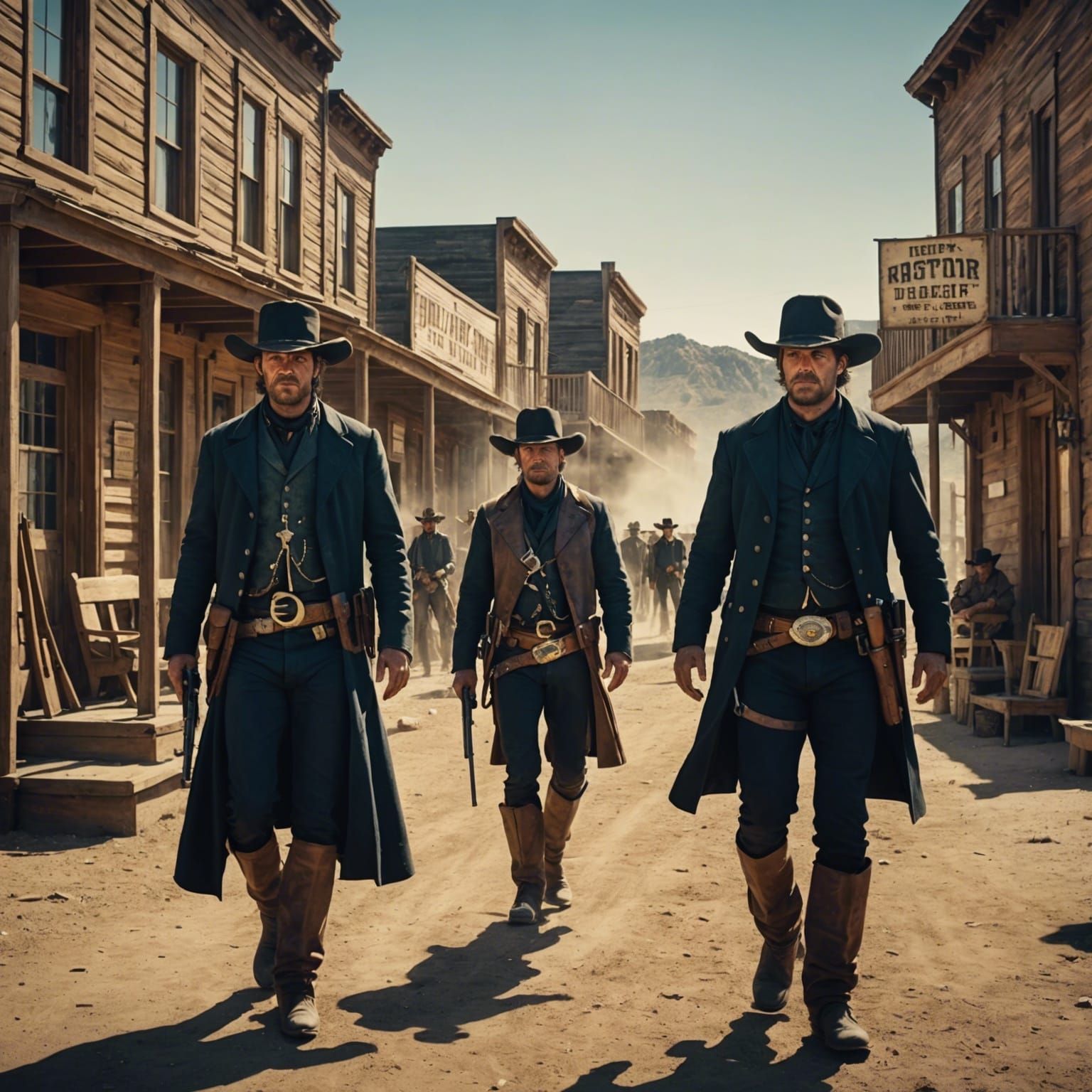 Wild West Shootout in Cinematic Film Style