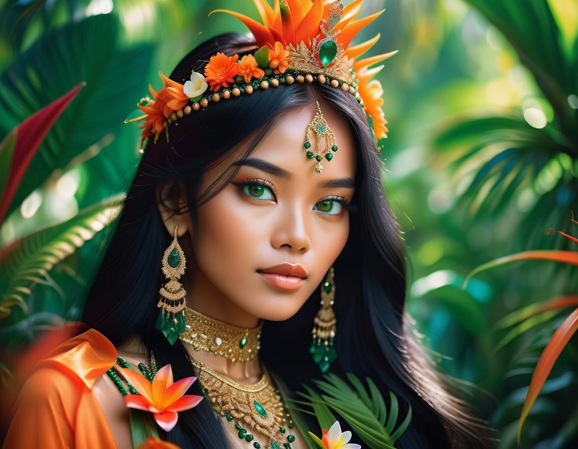 Malaysian Princess in Jungle, Annie Leibovitz Style