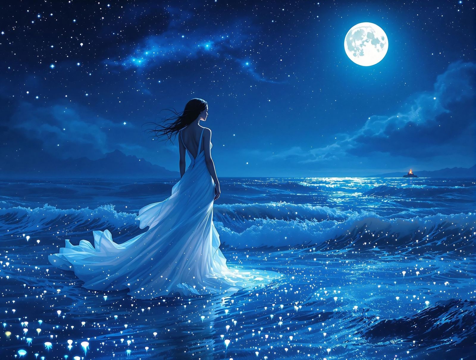 The velvet expanse of the night sky, a canvas of deepest indigo, is punctured by the diamond-dust scatter of a million s...