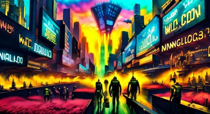 Surreal New York Cityscape in Vivid Oil Painting