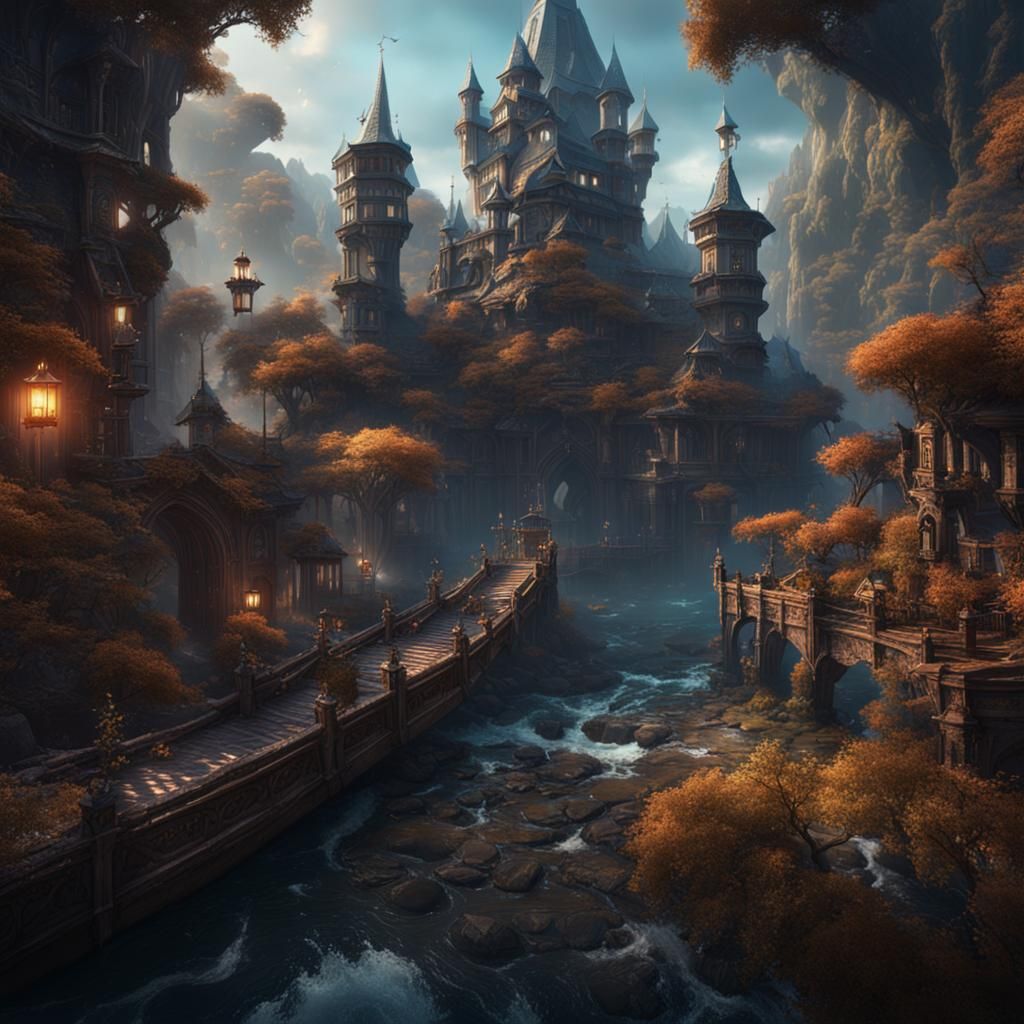 Fantastical Matte Painting with Intricate Details