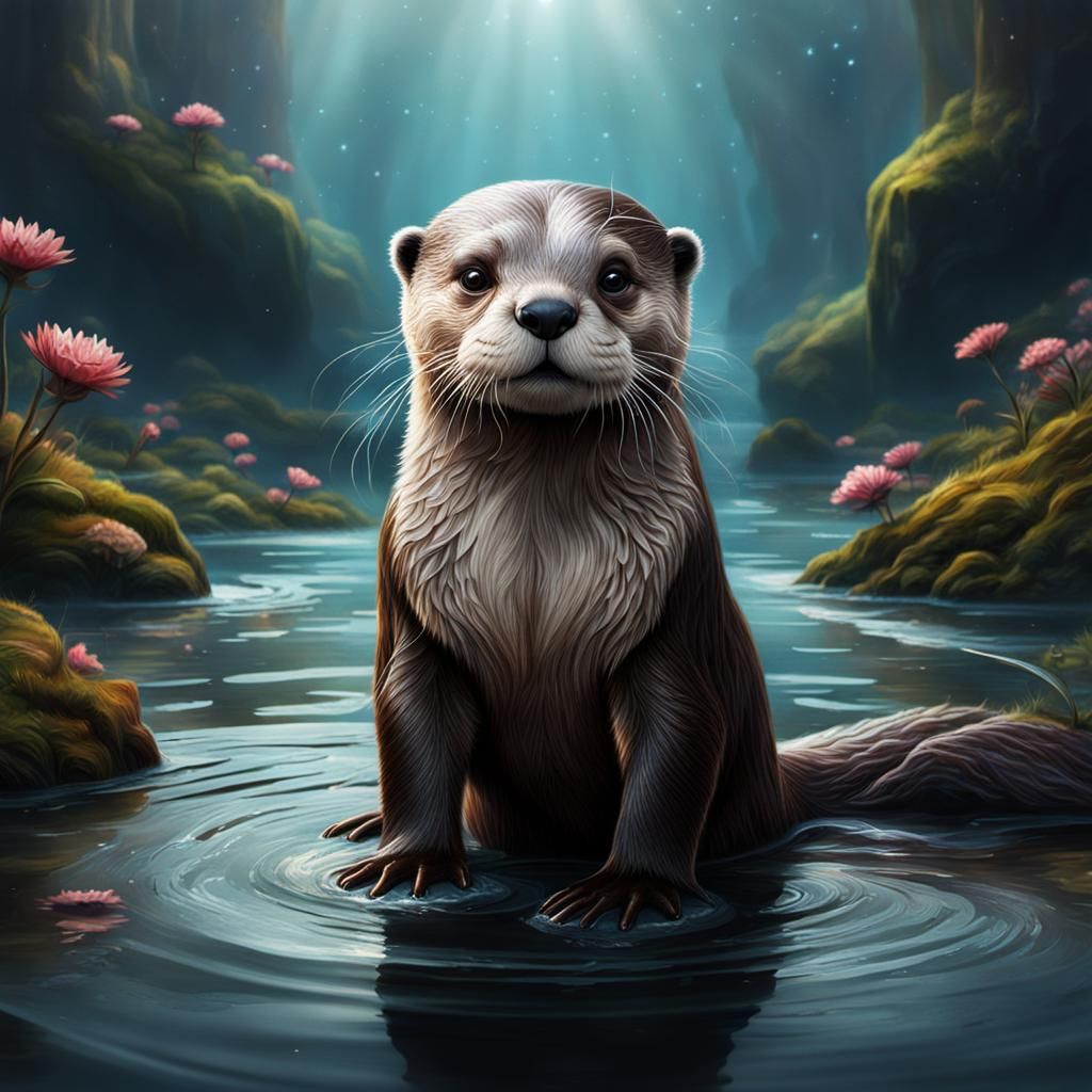 Otter Ballerina in Epic Digital Painting