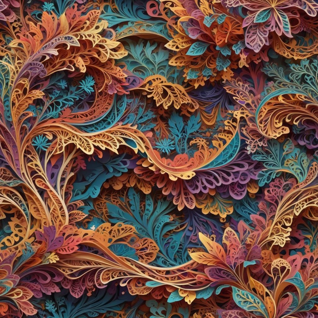 Vibrant Kirigami Spring Scenery with 3D Effects