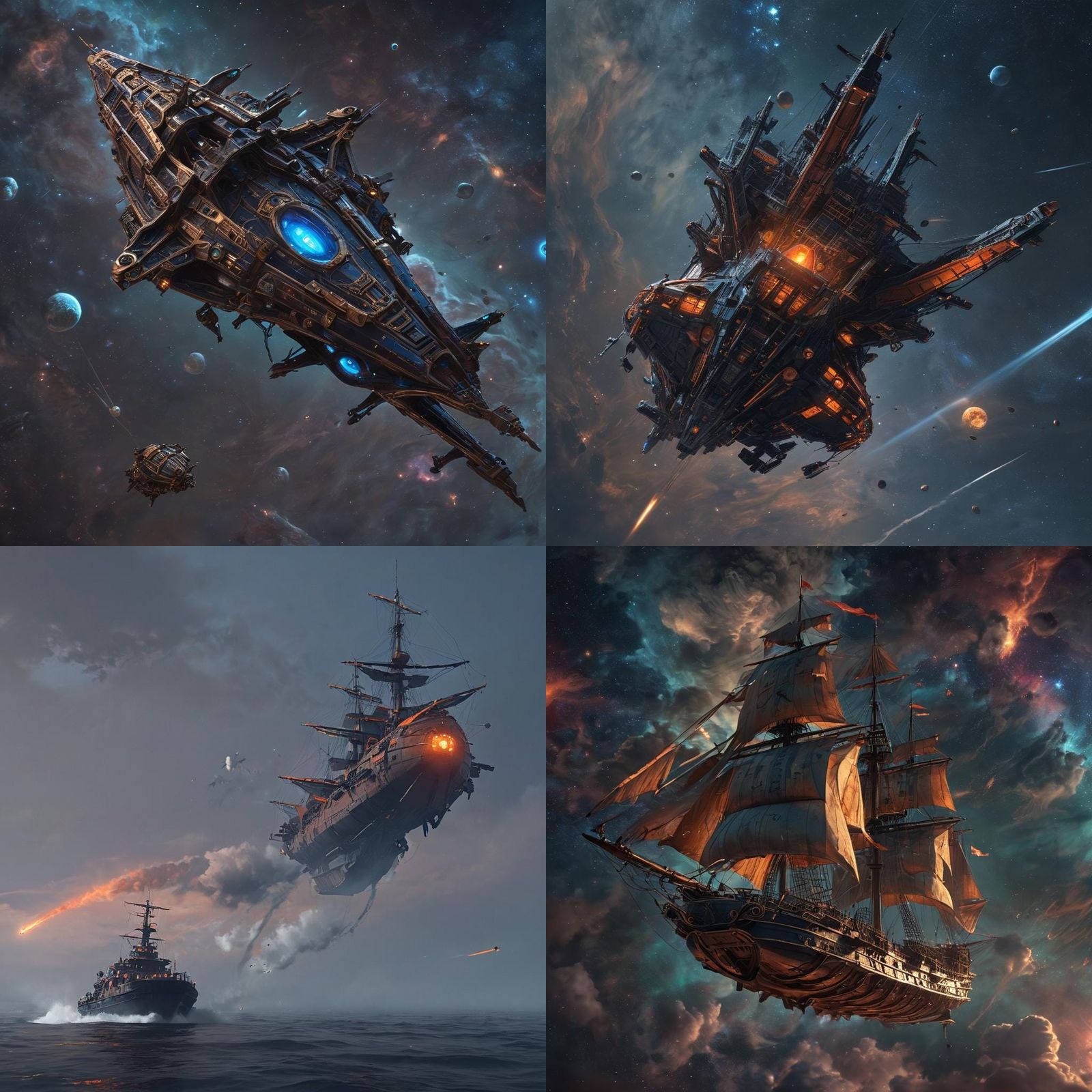 Spelljammer Ship in Space: Fantasy Concept Art