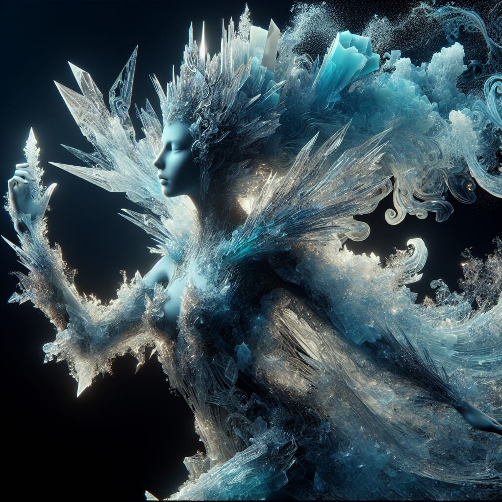 Crystalline Ice Elemental Spirit Concept Art