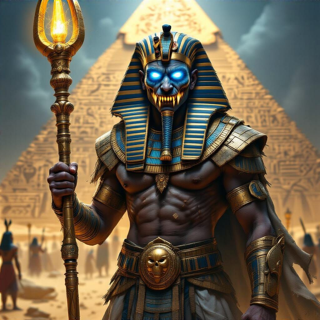 Ancient Egyptian Warrior in Fantasy Art Style