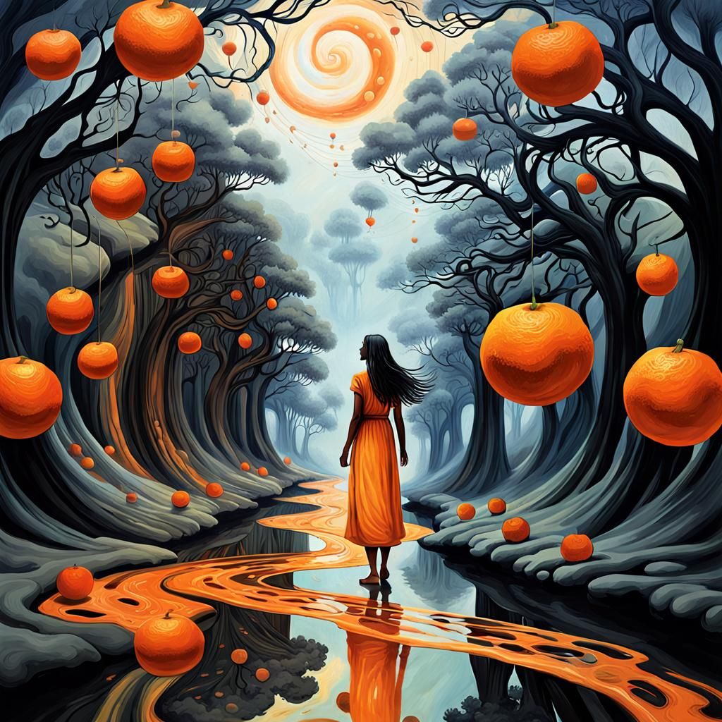 Dreamlike Sleepwalker on Winding Road