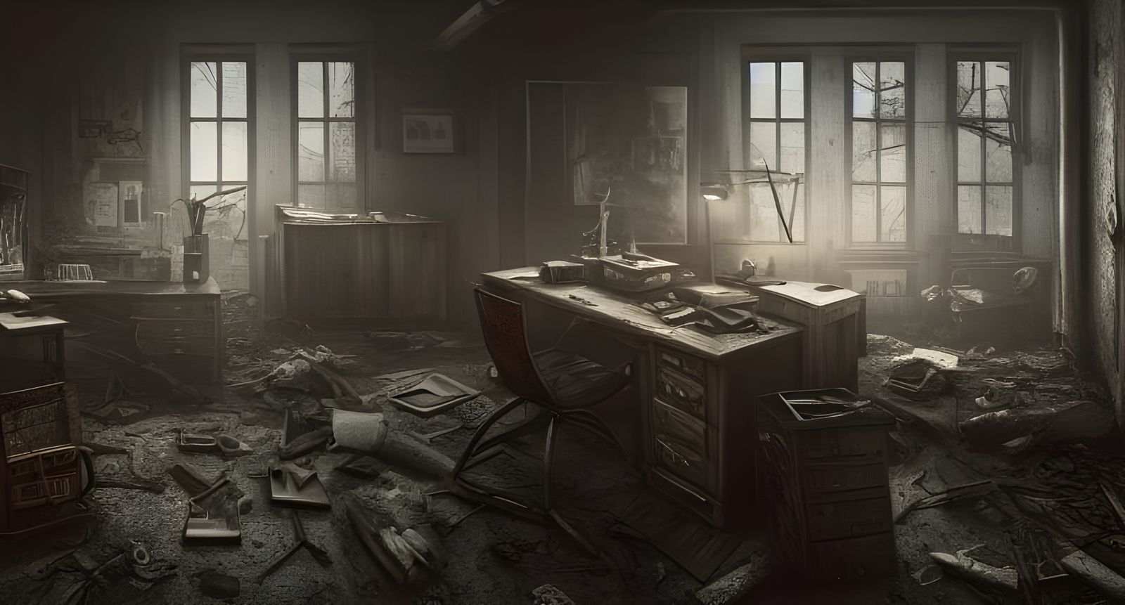 Dark Post-Apocalyptic Office in Unreal Engine 5