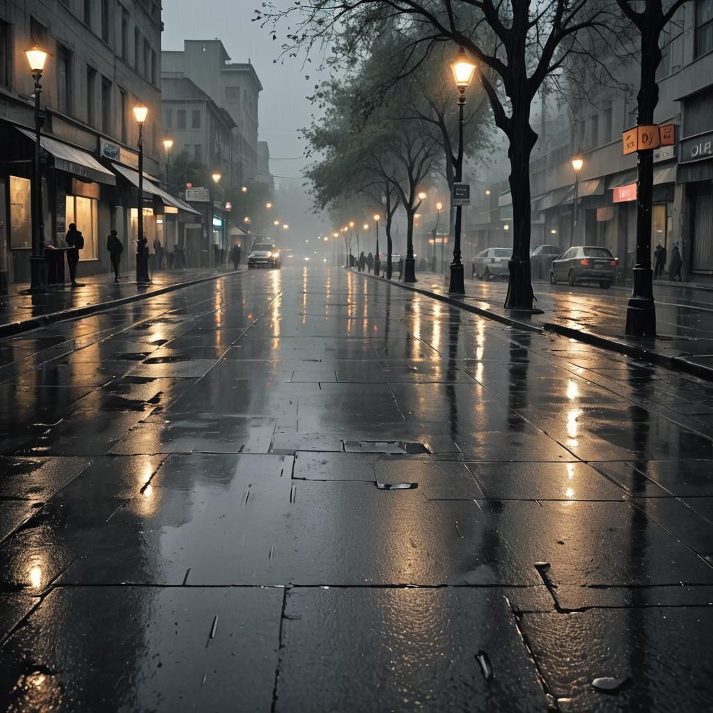 Silent Rain Whispers to the Lonely City