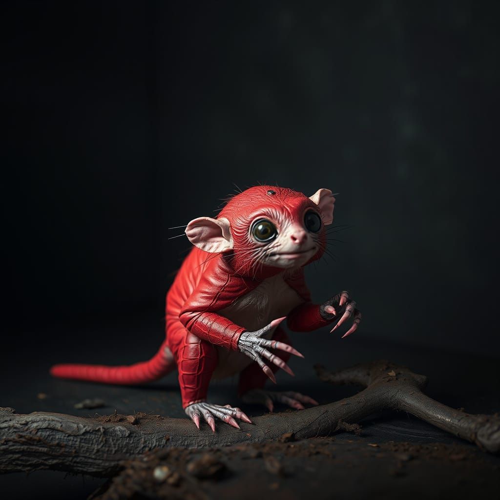 Leather and Plastic Marmoset in Dark Fantasy Style