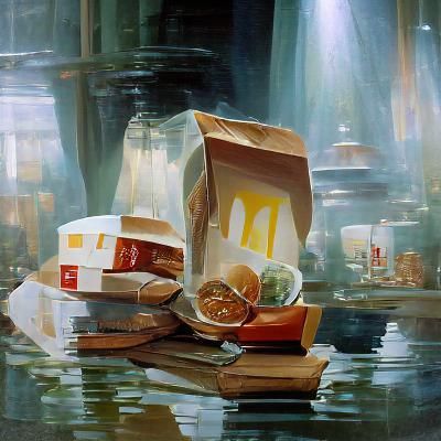 McDonald's Restaurant: Oil Painting in Gurney Style