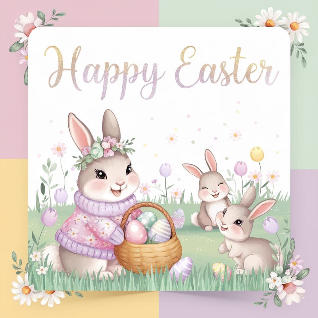 Whimsical Easter Wonderland in Pastel Hues