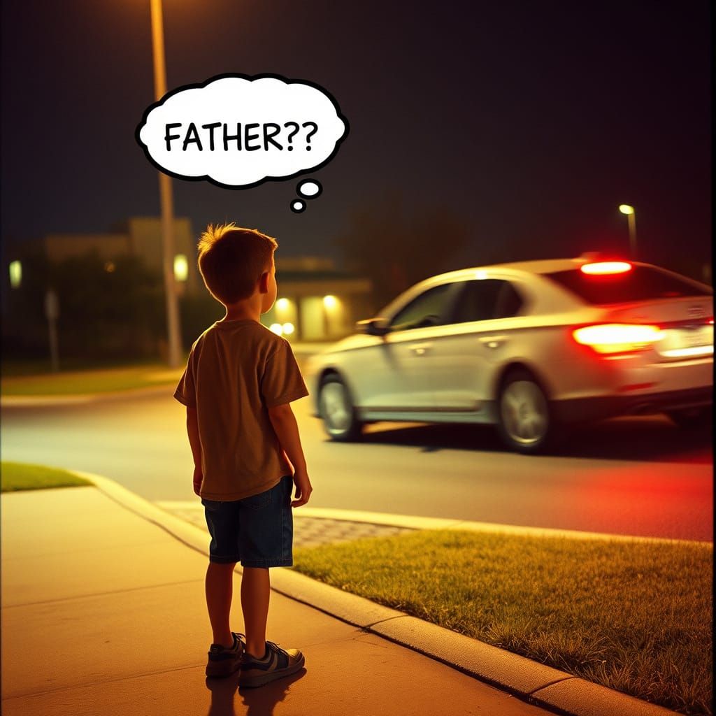 Heartbreaking Farewell: Boy Watches Father Drive Away