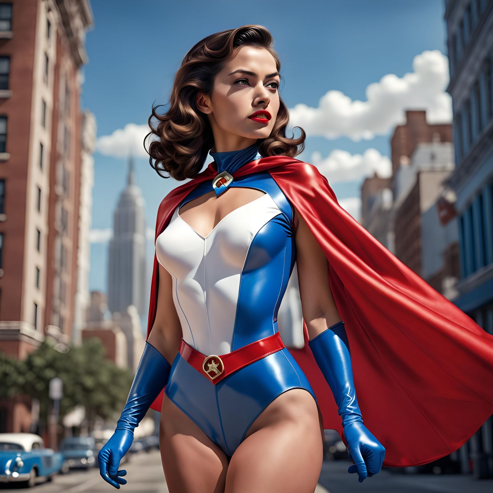 Latina Superheroine in Retro 1950s Style