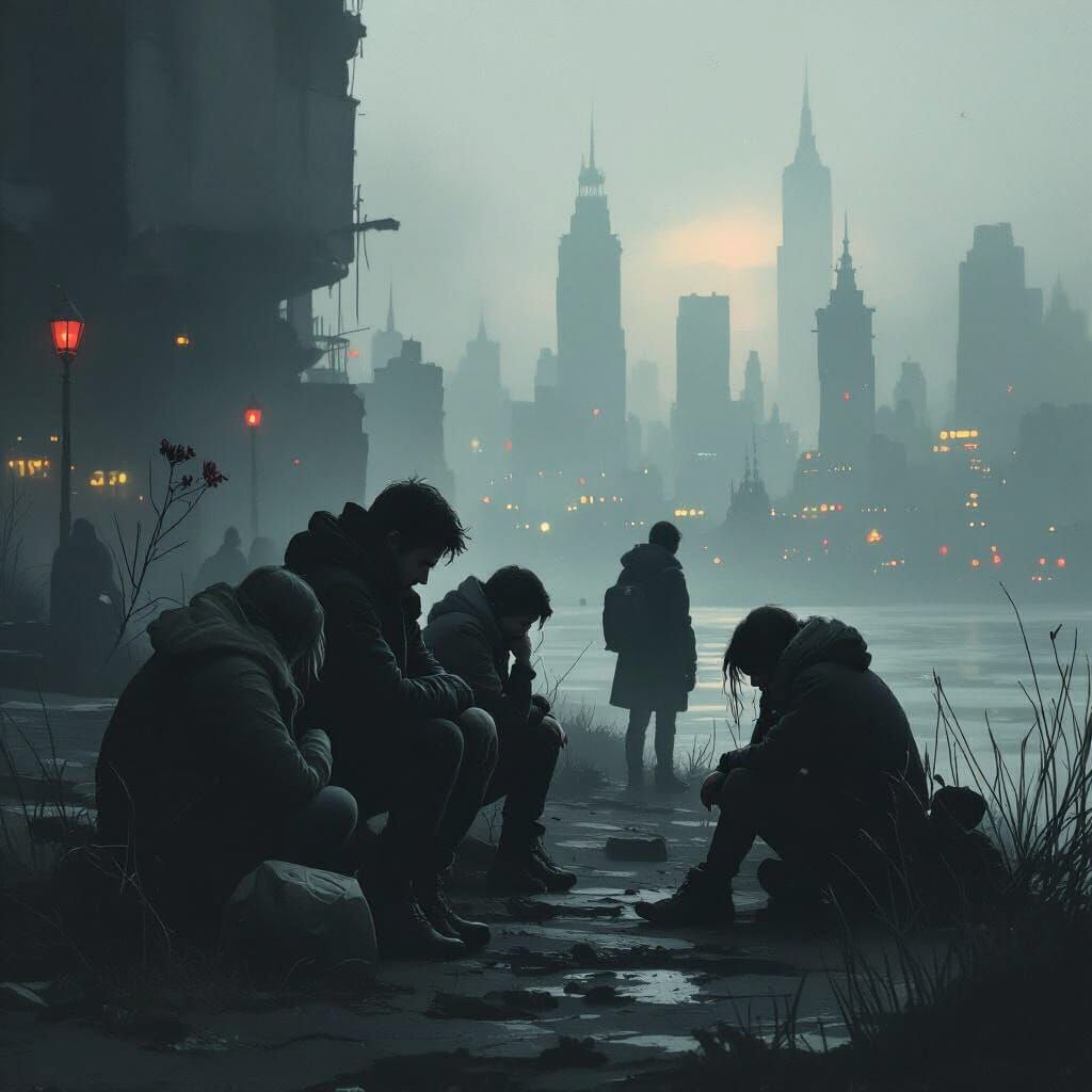 Melancholic Cityscape: Desperation and Fear