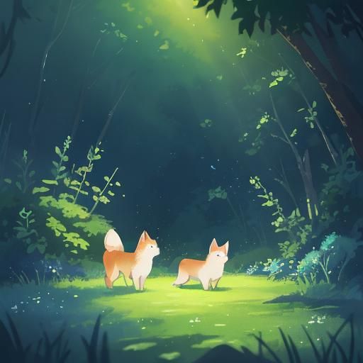 Anime Baby Fox in Studio Ghibli Style