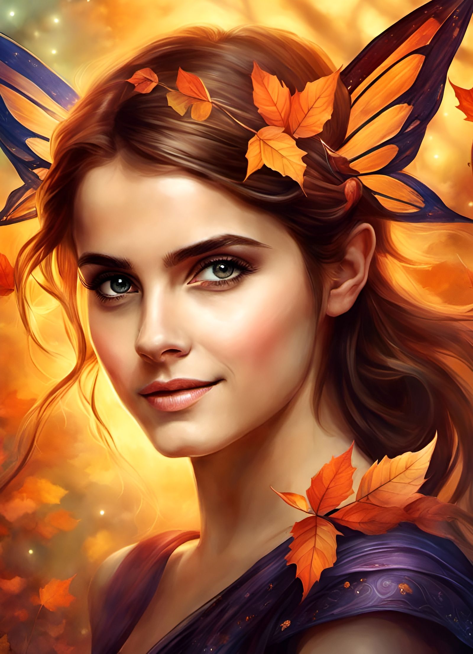 Opalescent Pixie Fairy at Goth Autumn Sunset