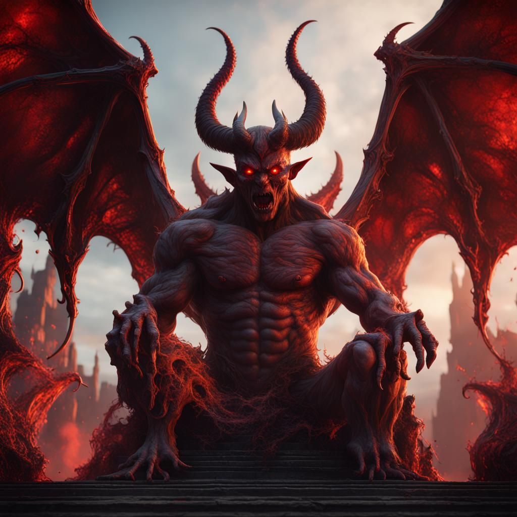 Detailed Devil Matte Painting in Deep Color