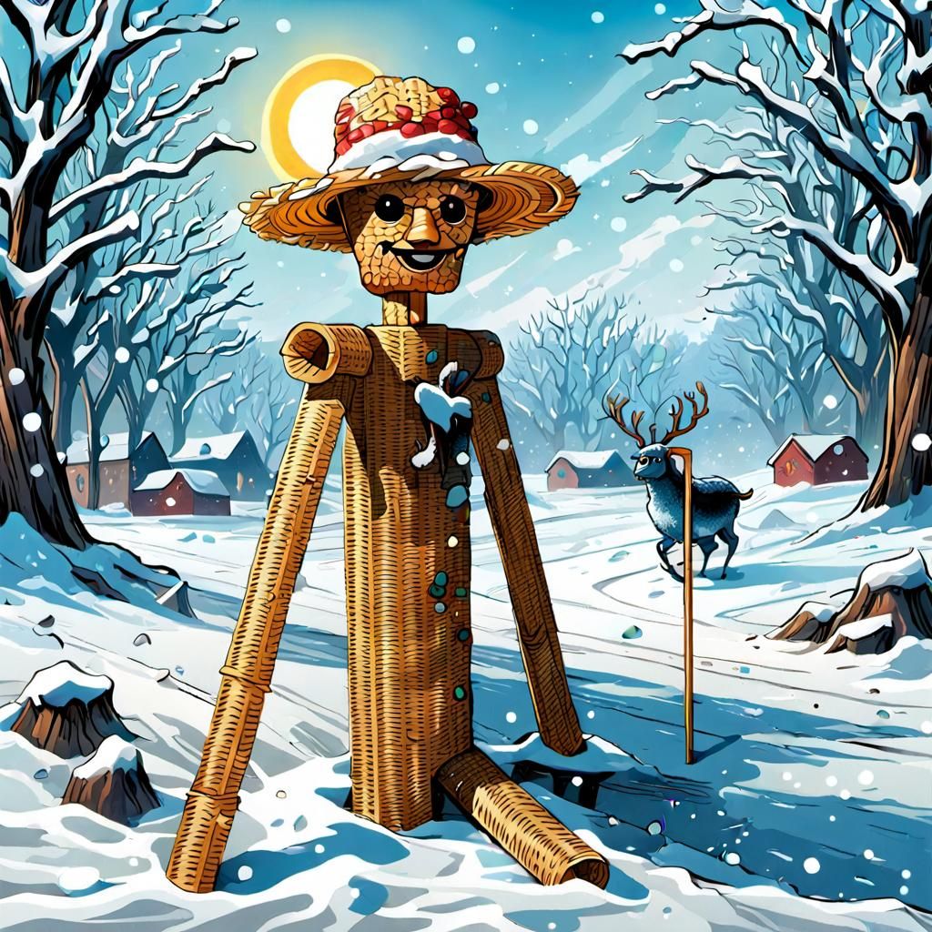 Winter Personified as Comic Book Art