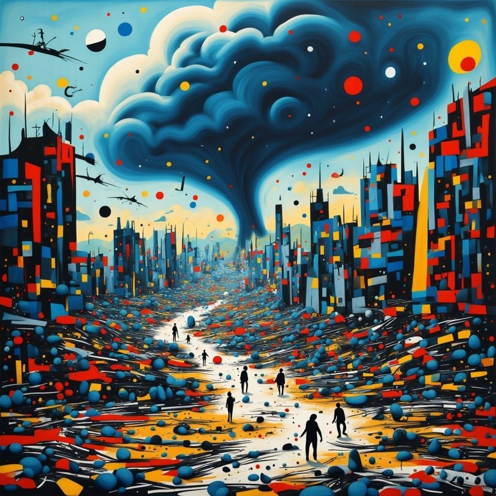 Apocalyptic Cityscape in Dystopian Style