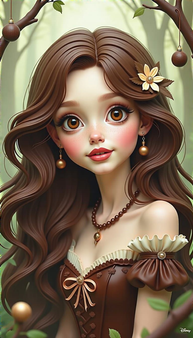 Chocolate Girl Portrait in Fairytale Style