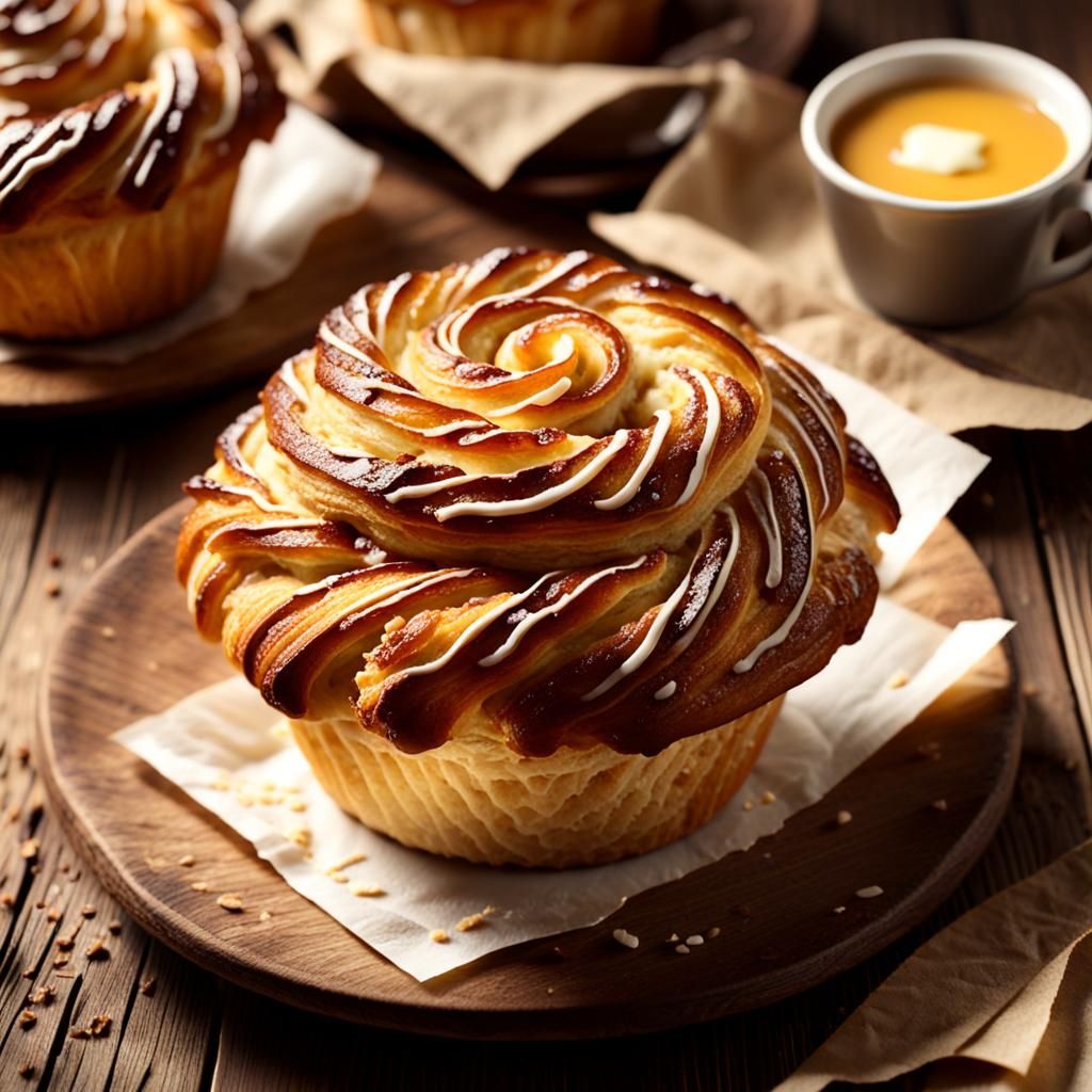 Delicious Cruffin Still Life in Golden Light