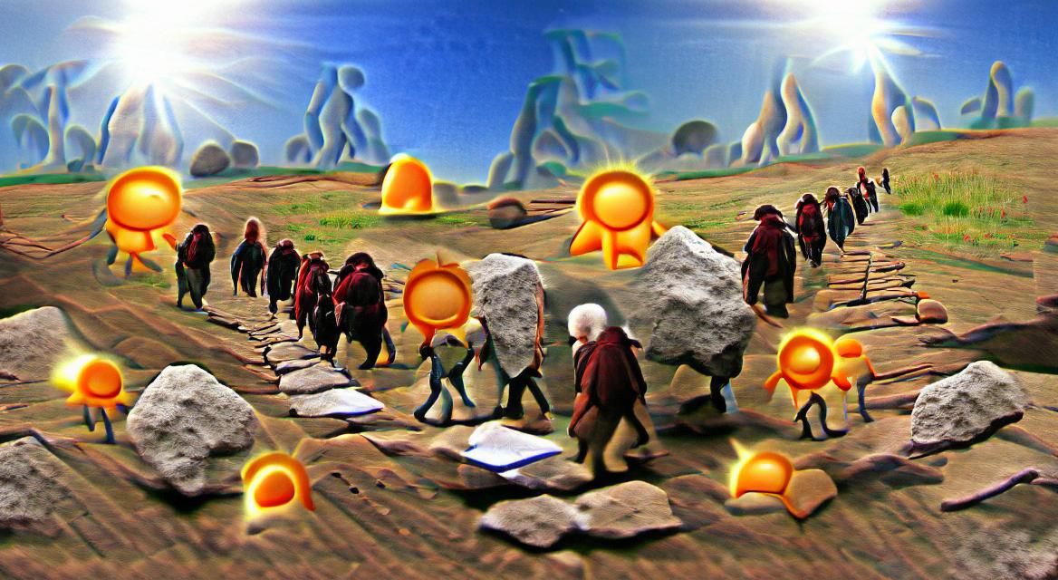 Pioneers Journeying Towards the Setting Sun