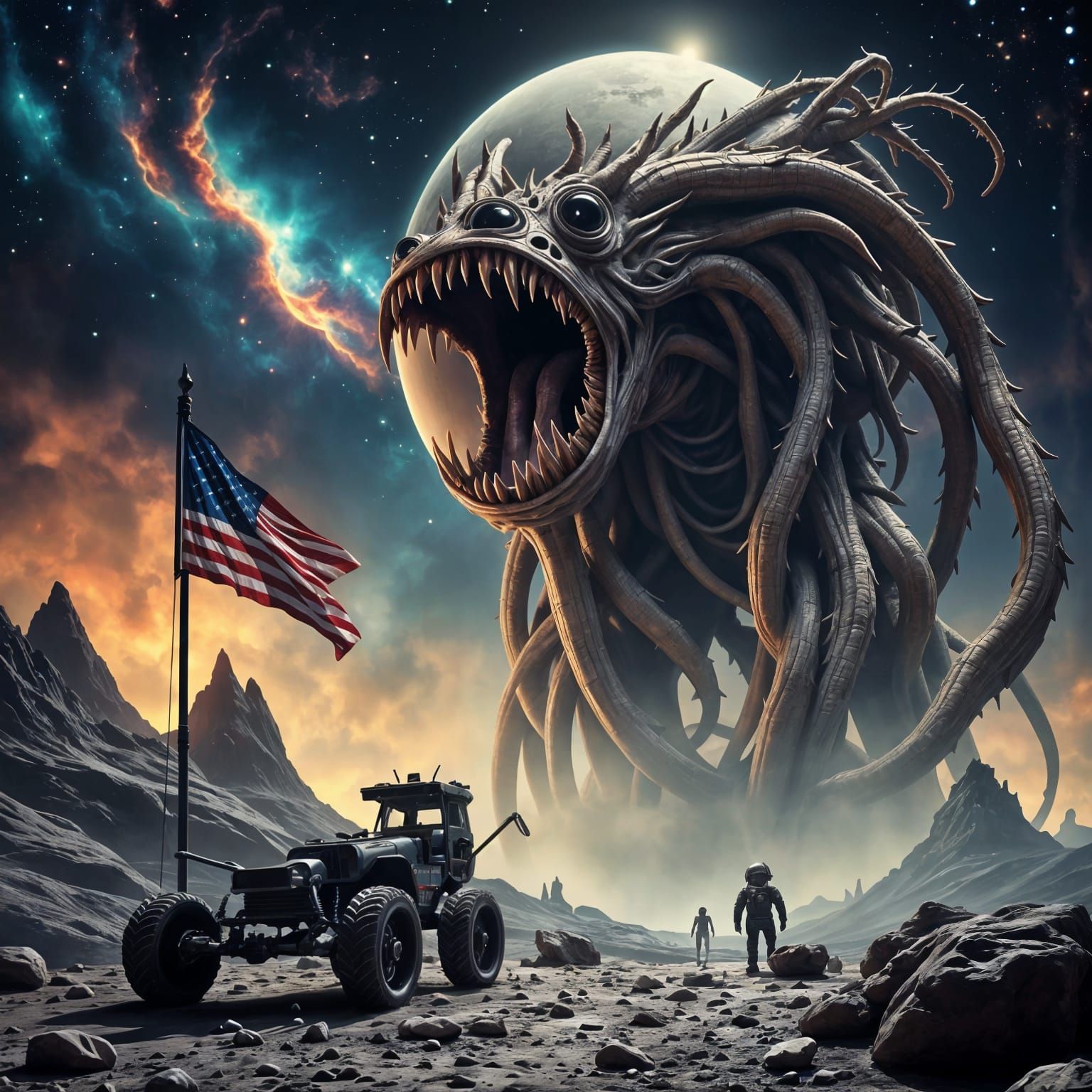 Alien Horror Unleashed on the Lunar Surface