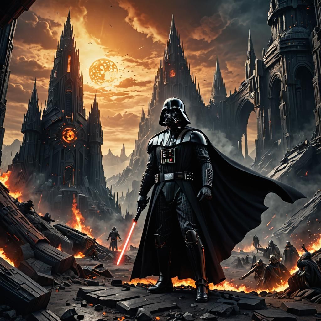 Darth Vader and Sauron: Detailed Matte Painting