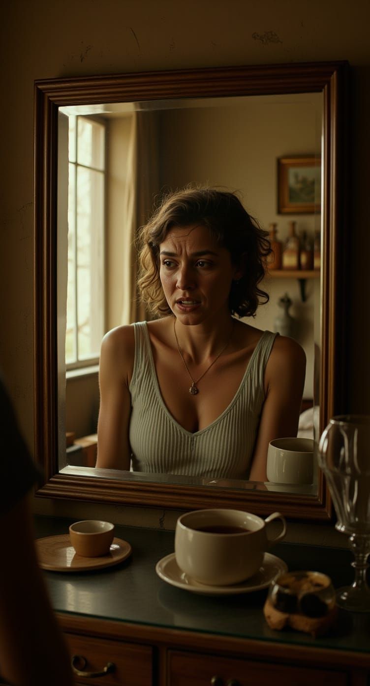 Vitruvian Woman in Italian Boutique, Realistic Photography