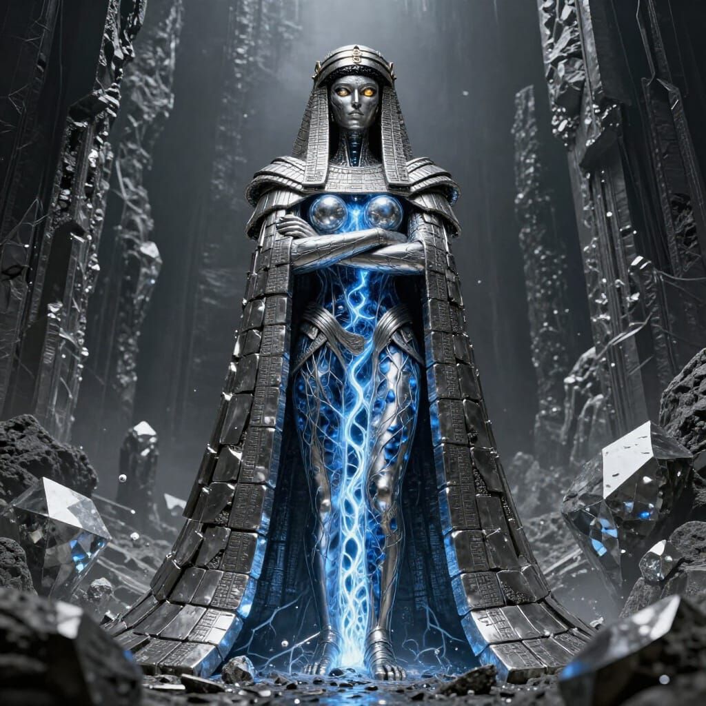 Amizzadu, Queen of Earth's Core, in Silver-Lead and Lapis-La...