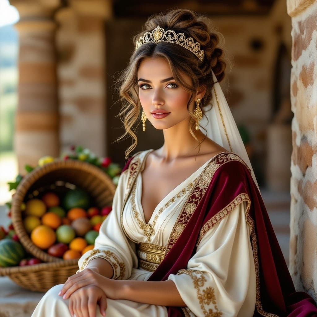 Etruscan Goddess Vesuna in Ancient Villa