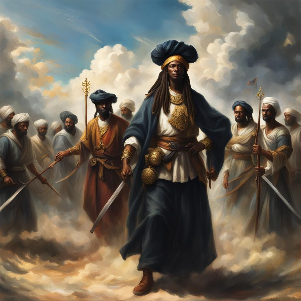 Black Moors Clash with Columbus in Divine Light
