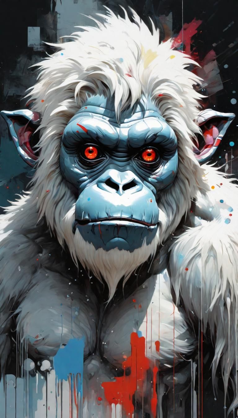 Polychromatic Yeti Painting with Superpower