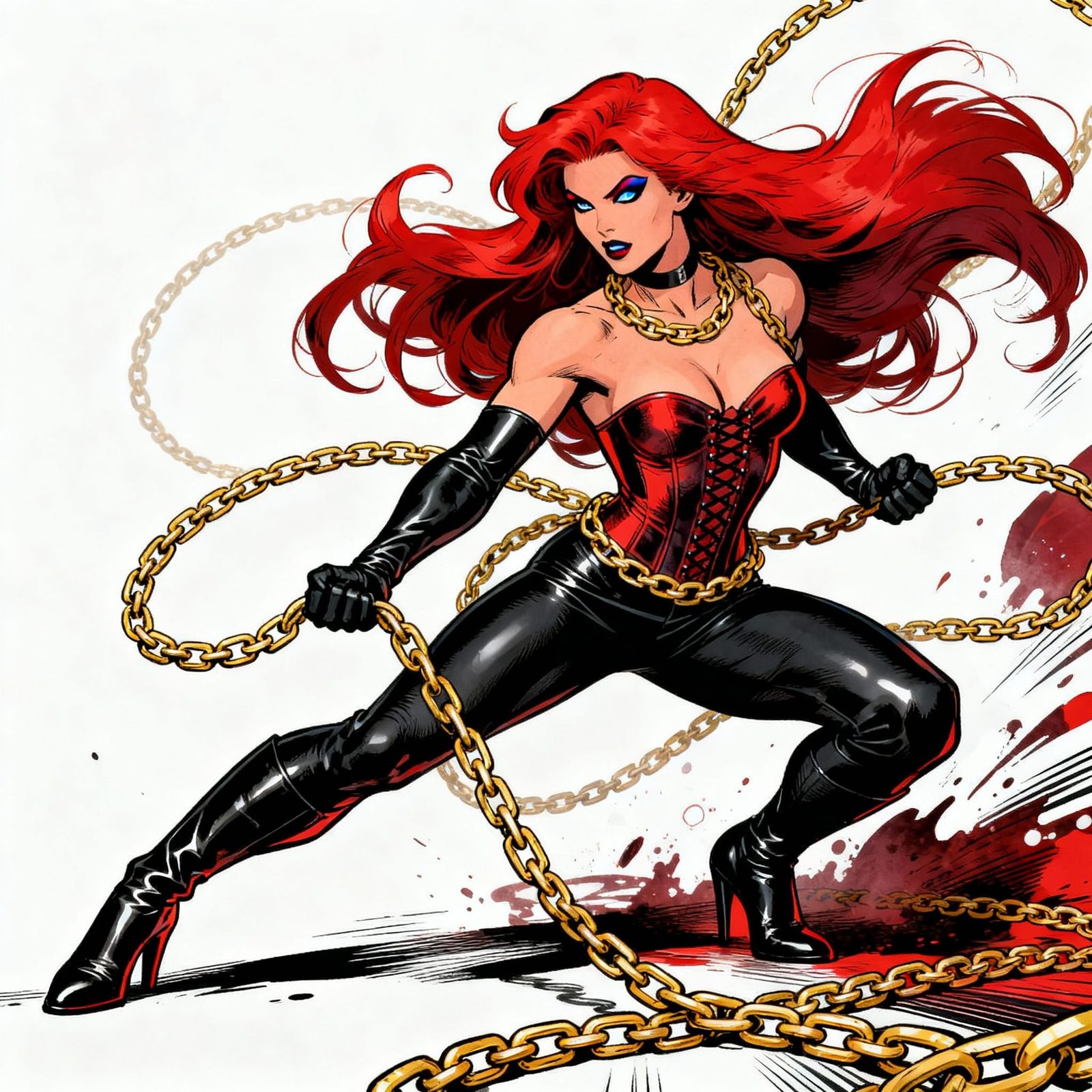 Siren Sevyn Comic Heroine in Dynamic Action Pose