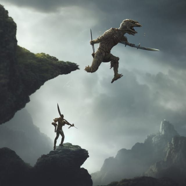 Epic Sci-Fi Sword Fight on Alien Planet