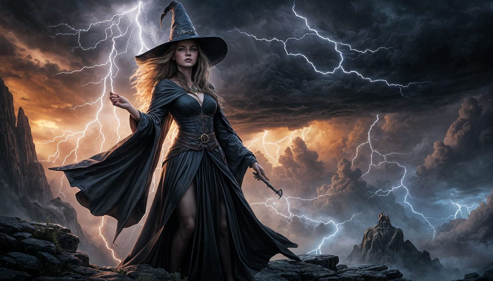 Powerful Witch Commands Storm From Cliffside