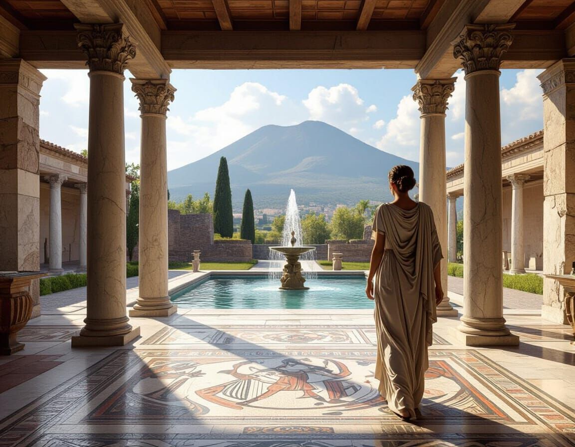 Roman Matron in Ancient Villa Before Vesuvius Eruption