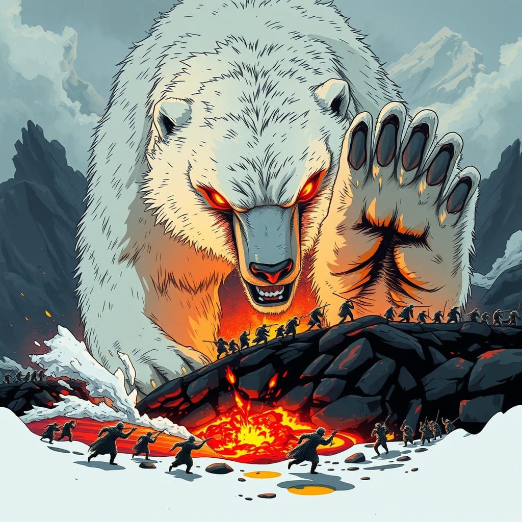 Feral Polar Bear Unleashes Fury in Studio Trigger-Inspired A...