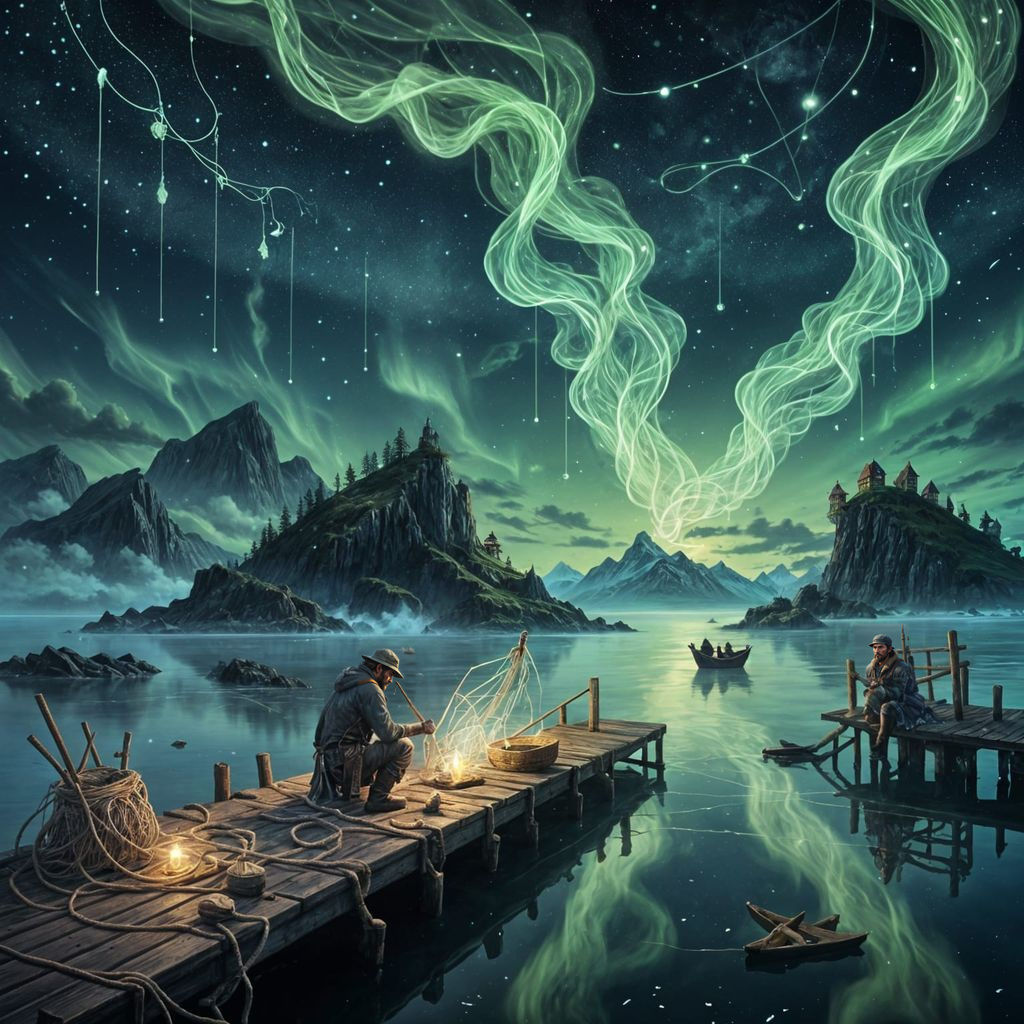 Solitary Fisherman on Floating Rune Pier