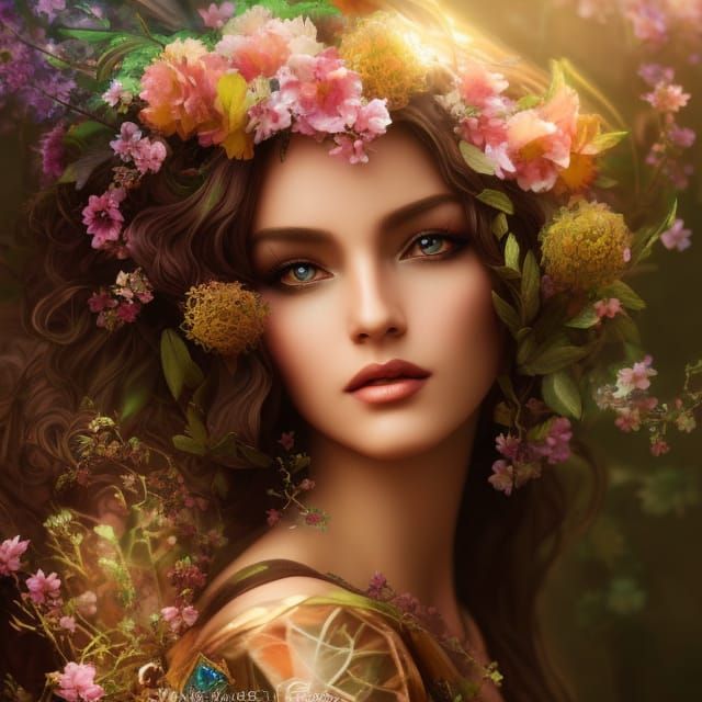 Biopunk Native American Woman Portrait in Eldritch Surrealis...