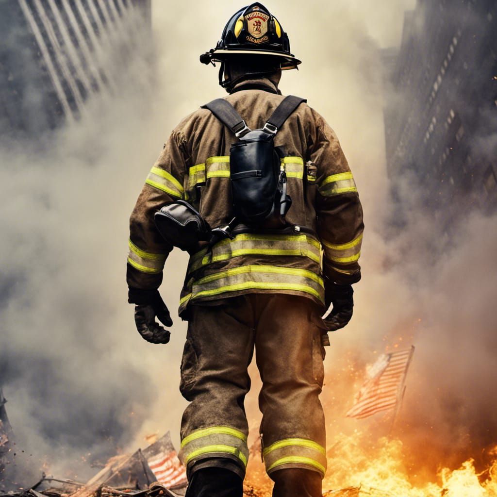 Hero Firefighter's Look of Triumph After 9/11
