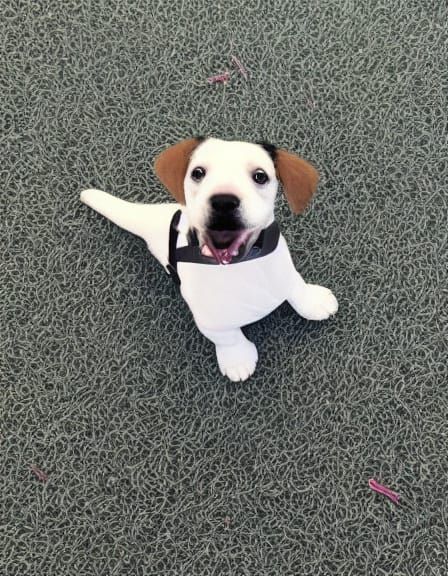 Puppy Winks at Robot Child: Cinematic Film Still