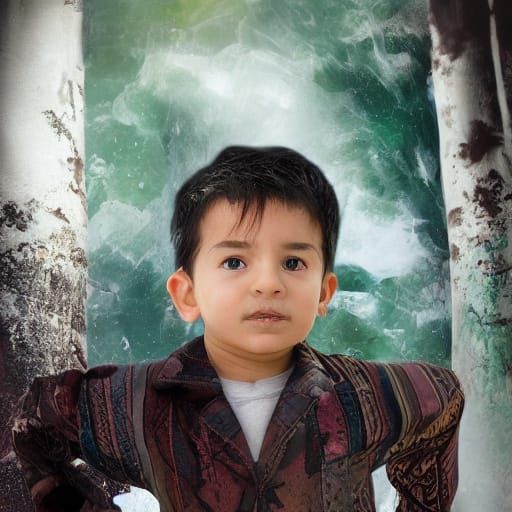 Dark Abstract Portrait of a Boy